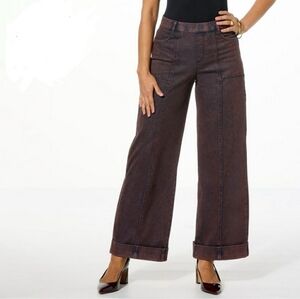 C. Wonder By Christian Sirriano Pull On Wide Leg Brown Denim Jeans, Size XS NWOT